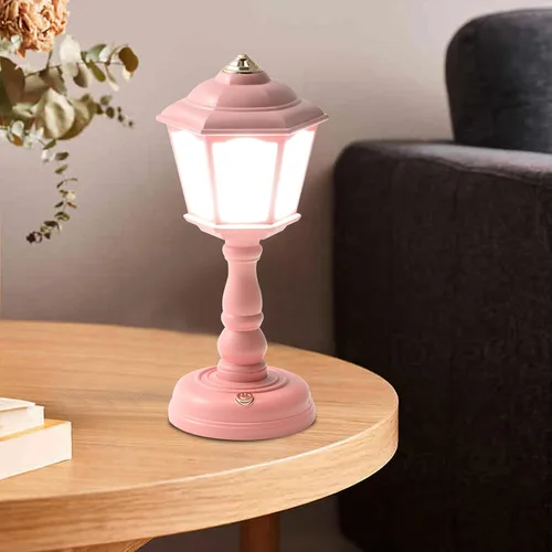 Vista 5 de Mini lámpara de escritorio vintage, lámpara de escritorio LED, lámpara de mesa regulable, lámpara de lectura con puerto de carga USB, control