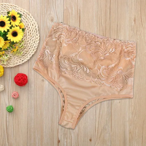 Vista 6 de Calzones moldeadores para mujer, ropa interior con control de abdomen, encaje fino, cintura alta, adelgazante, faja moldeadora de cuerpo