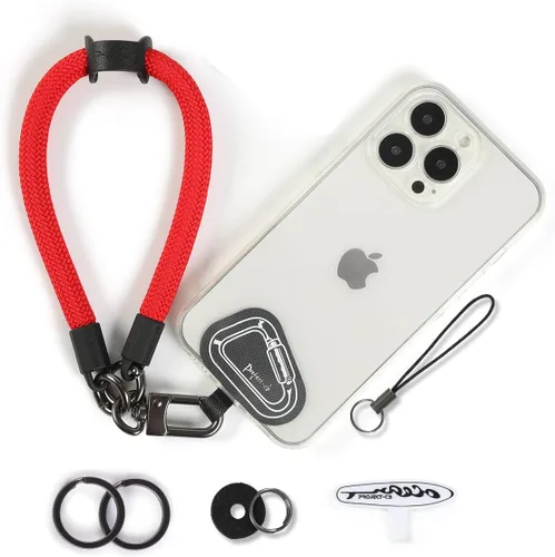 Vista 19 de Correa de Teléfono para Mano y Muñeca, Cordón de Teléfono con Parche ×2, Soporte para Funda de Teléfono Celular, Correa de Muñeca para Llaves, Negro
