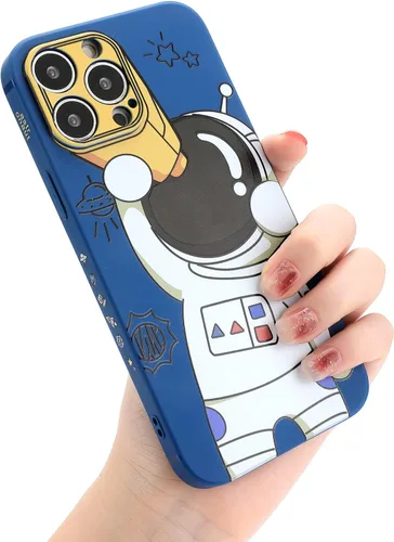 Vista 28 de Yonds Queen para iPhone 7 Plus / 8 Plus, linda funda con diseño de astronauta de dibujos animados, elegante parachoques de TPU suave, protectora