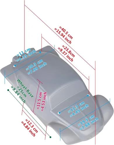 Vista 2 de SummitLink Cuerpo personalizado azul fangoso sobre negro compatible con escala 1/10 RC coche o camión (camión no incluido) STB-BB-01
