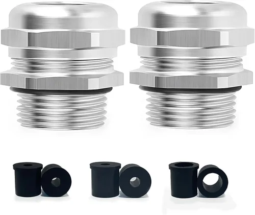 Vista 8 de PROCET M22 - Prensaestopas de cable de acero inoxidable impermeable de nailon impermeable, alivio de tensión ajustable de 0.315 in, prensaestopas