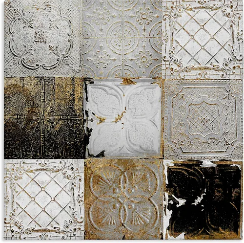 Vista 9 de Stupell Industries Collage de azulejos de techo antiguos, patrones abstractos vintage glamorosos, diseñado por Sophie 6, placa de pared de 12 x 12