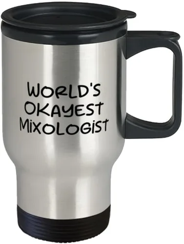 Vista 2 de Hermosos regalos de mixólogo, mixólogo más bueno del mundo, taza de viaje de amor para compañeros de trabajo de compañeros de trabajo, suministros