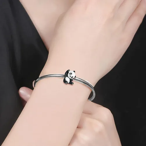 Vista 6 de Abalorio con forma de tortuga de mar y estrella de mar, gato negro, con circonita cúbica para pulsera de Eurpean