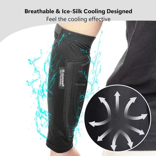 Vista 11 de Protector de brazo de tiro con arco, manga de enfriamiento para brazo con cobertura completa, diseño de antebrazo para mano derecha izquierda