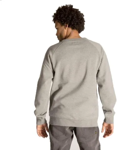 Vista 3 de Cat erpillar Foundation - Sudadera con logotipo para hombre (gris jaspeado, talla XL), Gris jaspeado