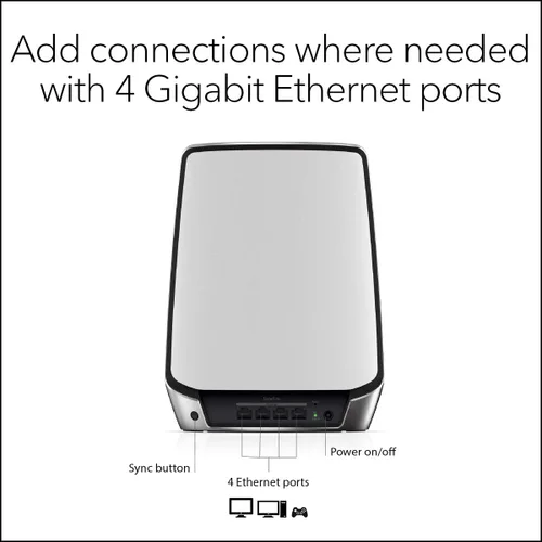 Vista 5 de NETGEAR Orbi Whole Home Mesh WiFi 6 Satellite (RBS850) - Añade hasta 2,500 pies cuadrados de cobertura, AX6000 (hasta 6 Gbps)
