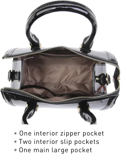 Vista 4 de Bolso de mano brillante de piel sintética con asa superior de barril para mujer