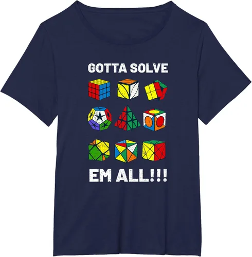 Vista 19 de Camiseta competitiva Puzzle Cube Gotta Solve Em All Speed Cubing