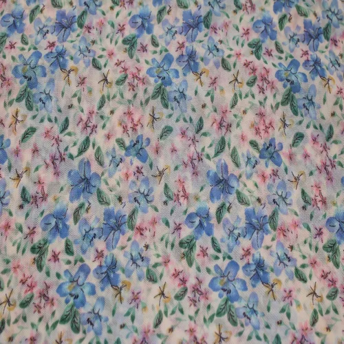 Vista 7 de Texco Inc - Tela de malla de encaje de poliéster elastano estampada de 60 pulgadas de ancho (3.53 oz/m²), ligera, elástica en 4 direcciones