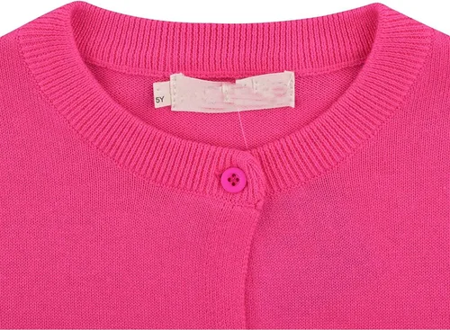 Vista 2 de GSVIBK Cárdigan de algodón de manga larga con botones para niñas y bebés, suéter de cuello redondo, suéter de uniforme