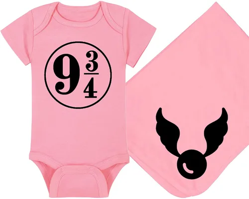 Vista 34 de Sombrero de bebé Wizard - Chosen One (tela negra - diseño dorado)