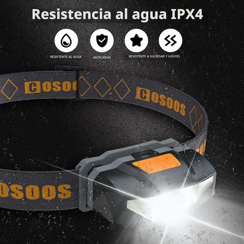 Vista 5 de COSOOS 2 Linternas Frontales LED con Estuches Portátiles, Mini Linterna Frontal Brillante para Correr de 1.6 oz, Lámparas de Cabeza Impermeables