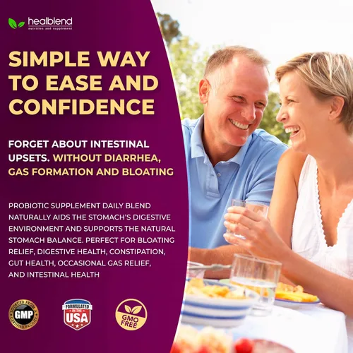 Vista 5 de healblend Probiotic Caps Cápsulas de suplemento dietético, probióticos para mujeres y hombres Salud digestiva, apoyo del sistema inmunológico, sin