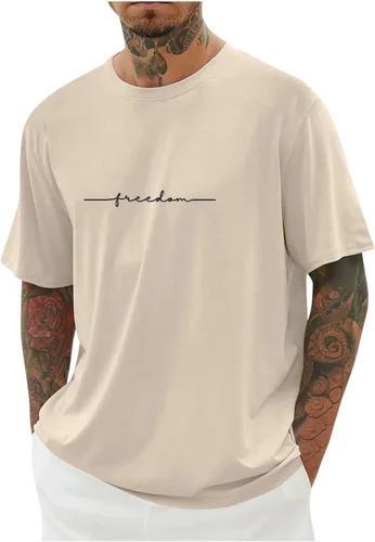 Vista 19 de Camiseta deportiva para hombre, casual, de manga corta, cuello redondo, ajuste holgado, atlética, correr, gimnasio, entrenamiento, camisetas