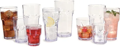 Vista 6 de Carlisle FoodService Products - Vaso alto Louis para restaurantes, catering, cocinas, de plástico, 22 onzas, transparente