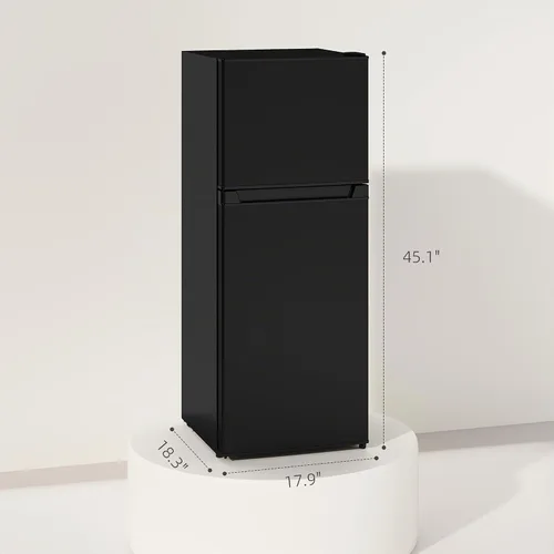 Vista 7 de HOMCOM Mini refrigerador de 4 pies cúbicos con congelador con puerta