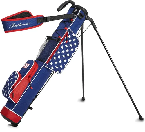 Vista 10 de Bolsa de golf ligera y fácil de transportar con correa acolchada, bolsa de golf duradera para hombres y mujeres