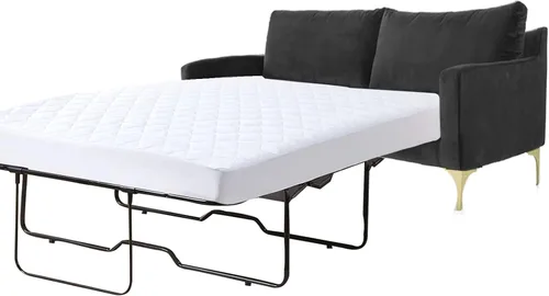 Vista 13 de Protector de colchón acolchado impermeable tamaño individual para colchón de aire, suave y silencioso, con bolsillo elástico, color blanco