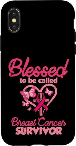 Vista 5 de Blessed Breast Cancer Survivor Awareness Christian Women Case for iPhone 17
