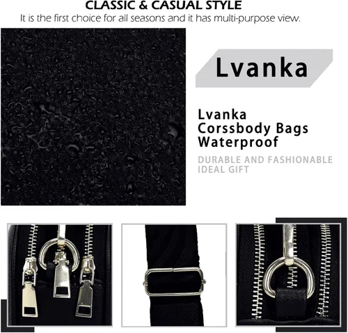 Vista 5 de Lvanka Bolsos cruzados para mujer cartera de mano, bolso de hombro con correa ajustable