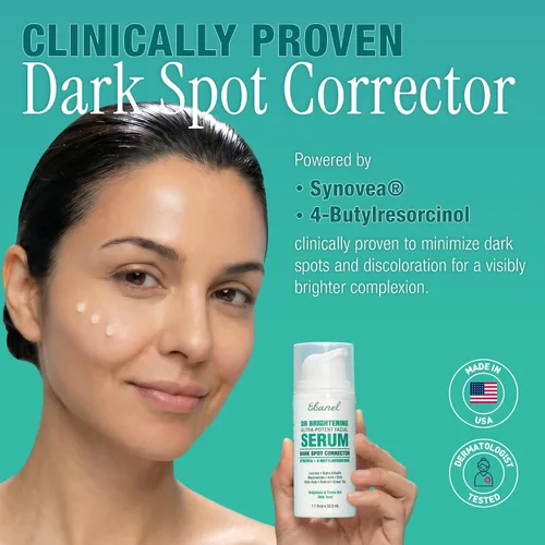 Vista 2 de Ebanel Eliminador de manchas oscuras para rostro y cuerpo, suero iluminador con Synovea HR, alfa arbutina, niacinamida, ácido kójico, corrector