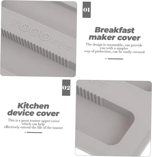 Vista 5 de Protector de cubierta superior para máquina de pan para tostadora de ranura ancha, cubierta de electrodomésticos de cocina para el hogar, 2 uds