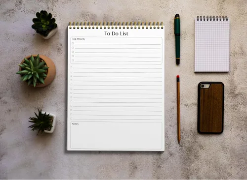 Vista 4 de Better Office Products To Do List Notepad, 8.5" x 11", Planning Note Pad, 50 Sheets, Double Wire Spiral, Daily Agenda Productivity Checklist