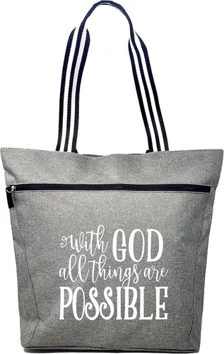 Vista 11 de Brooke & Jess Designs Bolsas grandes con cremallera inspiradoras para mujer, ideas de regalos cristianos Be Still and Know Lexie Black