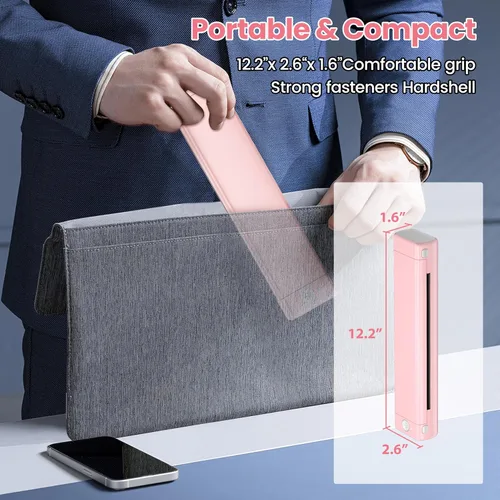 Vista 3 de Phomemo Impresoras portátiles inalámbricas para viajes, compatible con papel térmico de 8.5 x 11 pulgadas, impresora térmica Bluetooth compatible
