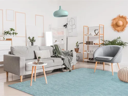 Vista 56 de Liora Manne Carmel - Alfombra tejida de perfil bajo de fácil cuidado para interiores y exteriores, color aguamarina, 6 pies 6 pulgadas x 9 pies 4