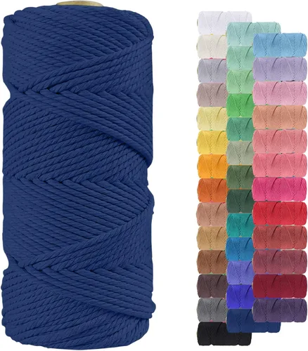 Vista 70 de Cordón de macramé de 0.079 pulgadas, cuerda de algodón natural de 109 yardas, hilo de cuerda de macramé para manualidades, ganchos de pared