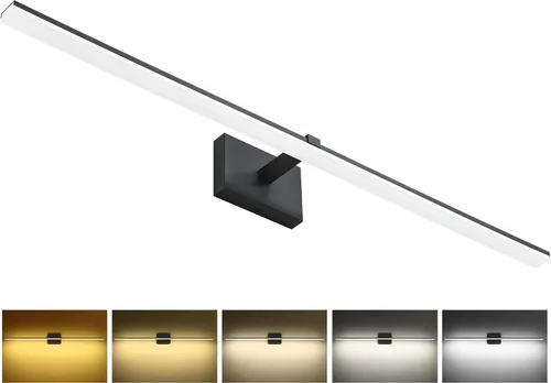 Vista 37 de Luz de tocador de baño negra de 32 pulgadas, LED moderna, 3CCT, regulable, 24 W, luminarias de baño sobre espejo 3000 K/4500 K/6000 K, 3