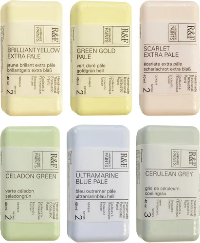 Vista 2 de R&F Handmade Paints - Juego de pinturas encáusticas de alta calidad, tonos cromáticos, 6 colores, multicolor
