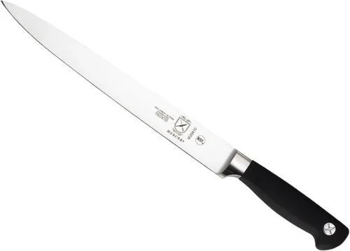 Vista 13 de Cuchillo para carne forjado Mercer Culinary Genesis de 10 pulgadas, Cuchillo rígido, forjado para deshuesar, 15,24 cm, 6", Acero/negro