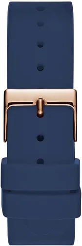 Vista 5 de Guess G Twist plata esfera silicona correa señoras reloj W0911L6, Azul, Movimiento de cuarzo