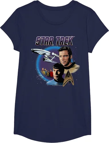 Vista 73 de Star Trek Original Series Vintage Enterprise T-Shirt Baby Blue