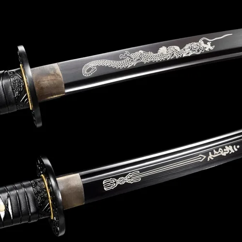 Vista 5 de Espada samurái Espadas katanas tradicionales forjadas a mano auténticos samuráis japoneses Colección Katanas de acero de alto carbono Sharp Full