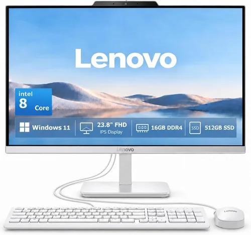 Vista 9 de Lenovo Computadora de escritorio A100 FHD de 24 pulgadas todo en uno CPU Intel Core i3 Core de 8 núcleos 16 GB de RAM, 512 GB SSD WiFi 6