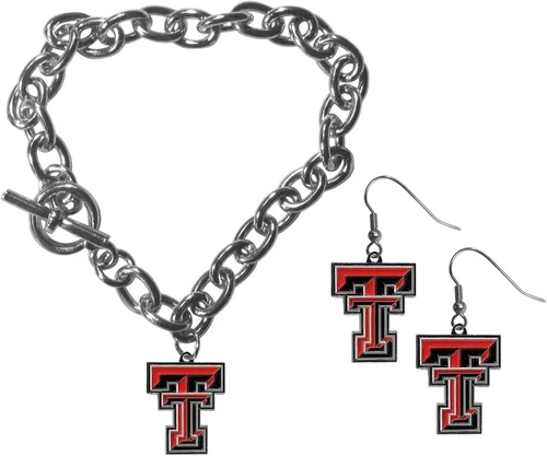 Vista 22 de Siskiyou Sports NCAA unisex-adult Chain Bracelet and Dangle Earring Set