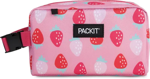 Vista 31 de PackIt Caja de aperitivos congelable, color negro, fabricada con tecnología EcoFreeze, plegable, reutilizable, cierre de cremallera con asa