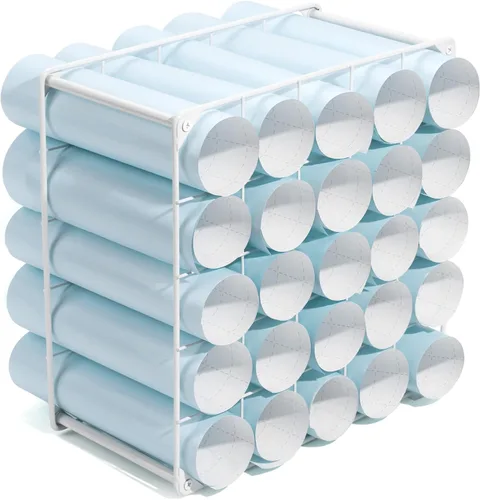 Vista 11 de Almacenamiento de rollos de vinilo de 20 agujeros para sala de manualidades, soporte de rollo de vinilo para hasta 20 rollos de vinilo