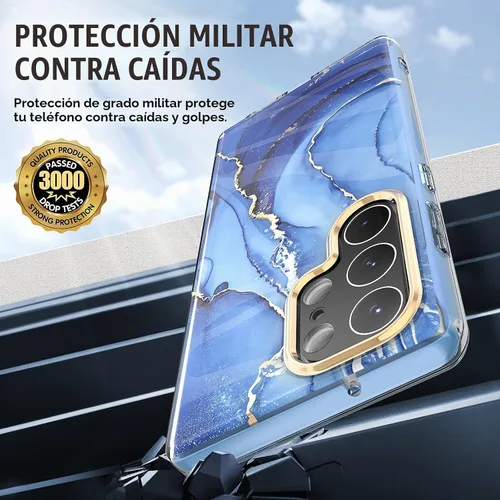 Vista 3 de Funda para Samsung Galaxy S23 Ultra con parachoques [sin protector de pantalla] + protector de cámara, TPU a prueba de golpes, protección de 360°