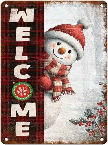 Vista 31 de Letrero de metal con texto en inglés "Just a Girl Who Loves Christmas", póster de hojalata para árbol de Navidad, decoración conmovedora de pared