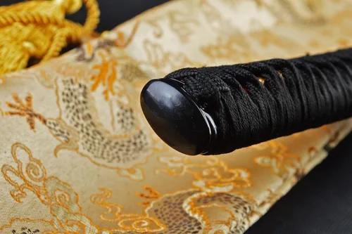 Vista 7 de Dragón rojo grabado SAYA - Espada guerrera katana japonesa de Damasco con hoja de acero doblada