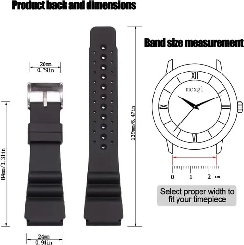 Vista 2 de Correa de reloj de silicona de 0.945 in compatible con Citizen Hyper Aqualand Duplex Promaster correa de buceo para hombre, pulsera deportiva