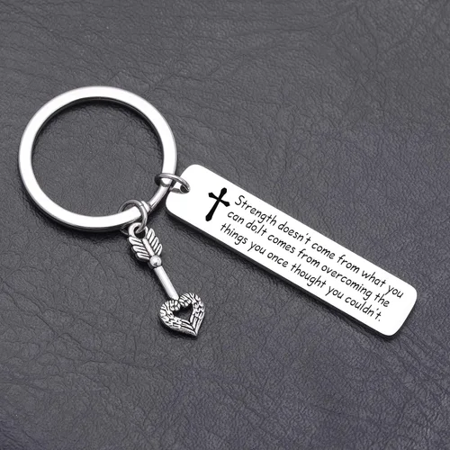 Vista 4 de Llavero inspirador para amigos de familia, regalo motivacional, joyería de fe, regalo para creyentes