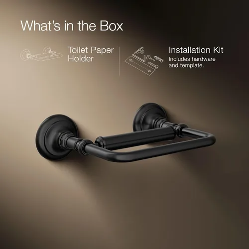 Vista 11 de Kohler K-72573 Artifacts - Soporte horizontal para pañuelos de barra única, color negro mate