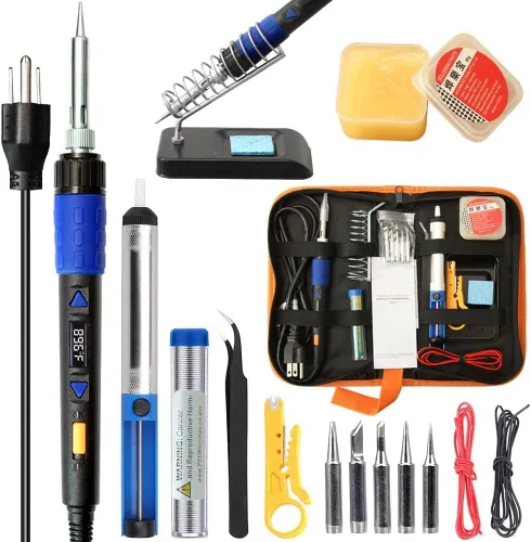 Vista 9 de LDK Kit de soldadura eléctrica, soldador digital de 100 W para electrónica, pistola de soldadura con estilo pluma para joyería, kit de soldadura